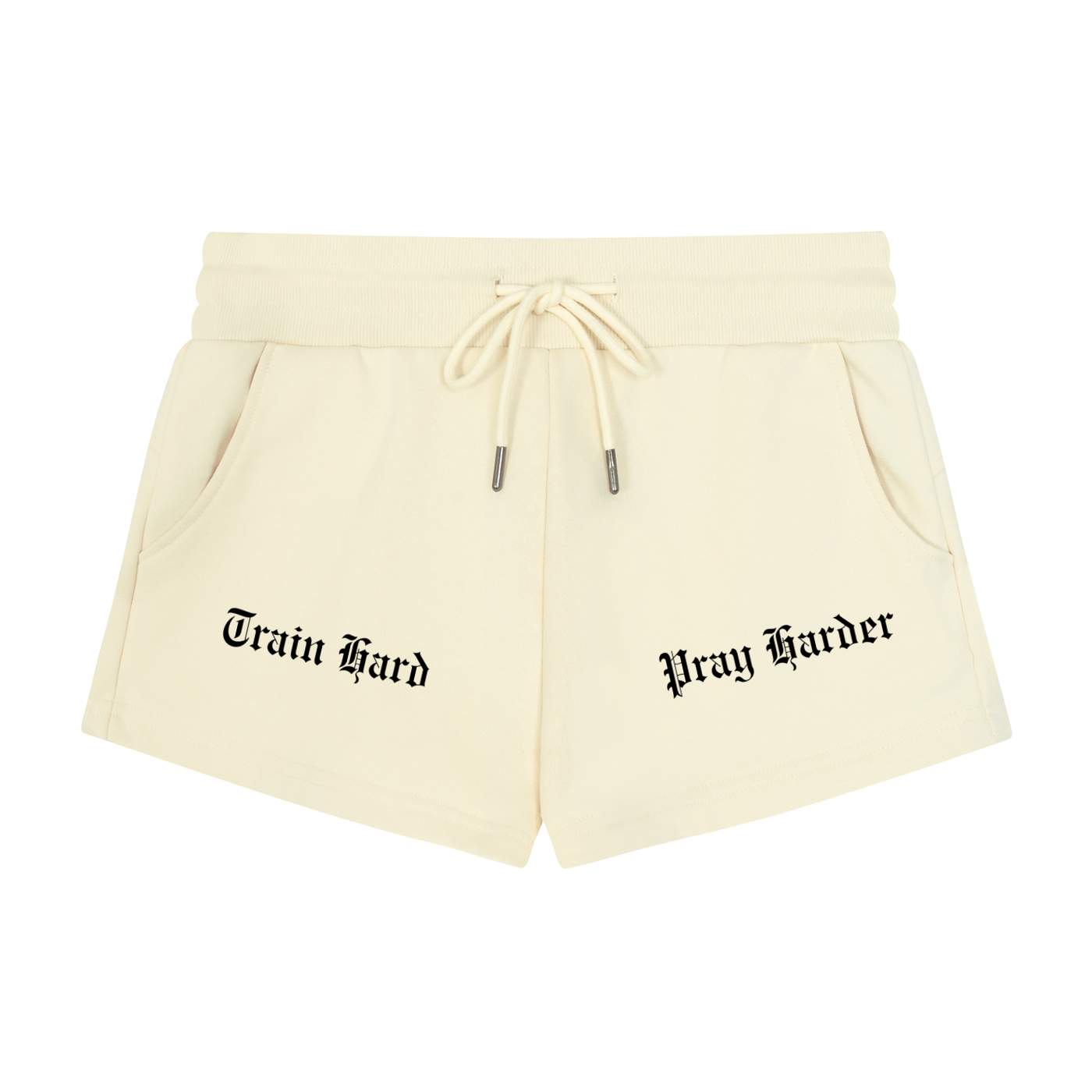 Women's "Fight Hard, Pray Harder" Drawstring Shorts