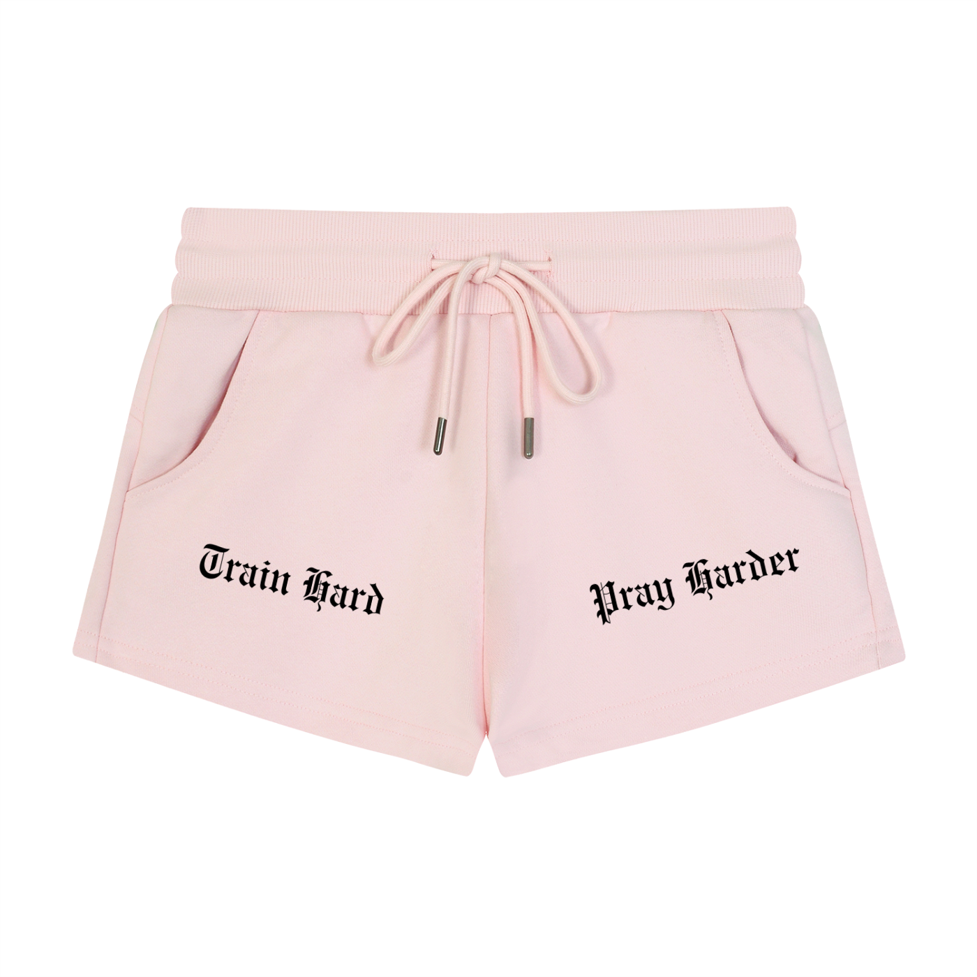 Women's "Fight Hard, Pray Harder" Drawstring Shorts
